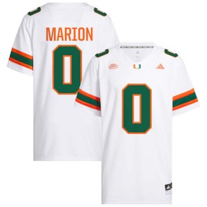 Men Keelan Marion White Miami Hurricanes #0 College Football 2025 Jerseys 998779-146