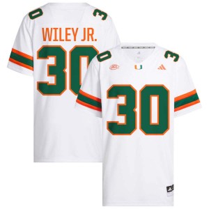 Men Kellen Wiley Jr. White Miami Hurricanes #30 College Football Game Jersey 146906-634
