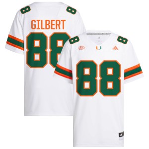Men Luka Gilbert White Miami Hurricanes #88 College Football Replica Jersey 891092-257
