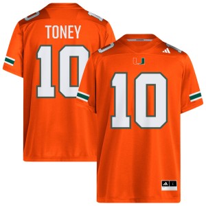 Men Malachi Toney Orange Miami Hurricanes #10 College Football Game Jersey 123358-734