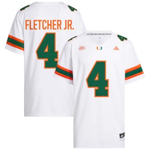 Men Mark Fletcher Jr. White Miami Hurricanes #4 College Football NCAA Jersey 539570-728