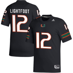 Men Marquise Lightfoot Black Miami Hurricanes #12 College Football Player Jerseys 978797-151