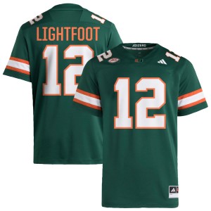 Men Marquise Lightfoot Green Miami Hurricanes #12 College Football Stitched Jerseys 605653-811