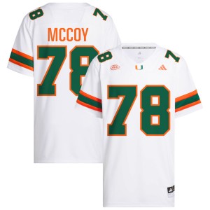 Men Matthew McCoy White Miami Hurricanes #78 College Football Alumni Jersey 906094-982