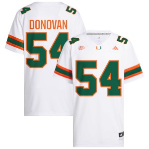 Men Michael Donovan White Miami Hurricanes #54 College Football Limited Jersey 694493-745