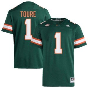 Men Mohamed Toure Green Miami Hurricanes #1 College Football University Jerseys 414107-740