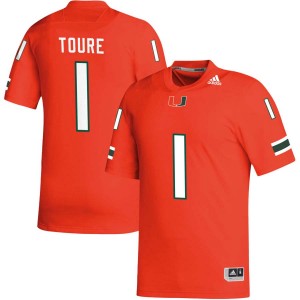 Men Mohamed Toure Orange Miami Hurricanes #1 College Football Replica Jerseys 721987-676