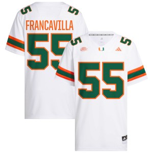 Men Nino Francavilla White Miami Hurricanes #55 College Football Official Jerseys 744187-764