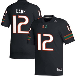 Men Ny Carr Black Miami Hurricanes #12 College Football Game Jerseys 508146-493