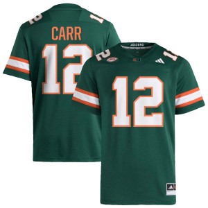 Men Ny Carr Green Miami Hurricanes #12 College Football Stitched Jersey 522548-627