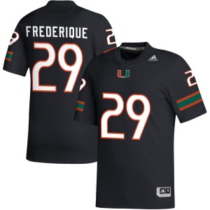Men OJ Frederique Jr. Black Miami Hurricanes #29 College Football High School Jerseys 144292-434