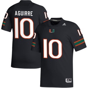 Men Raul Aguirre Jr. Black Miami Hurricanes #10 College Football Player Jersey 420443-956
