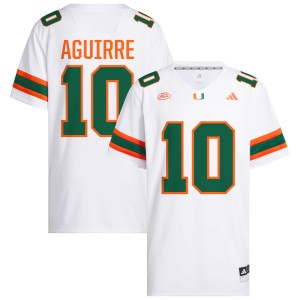 Men Raul Aguirre Jr. White Miami Hurricanes #10 College Football Game Jerseys 812608-276