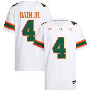 Men Rueben Bain Jr. White Miami Hurricanes #4 College Football Official Jersey 915296-272