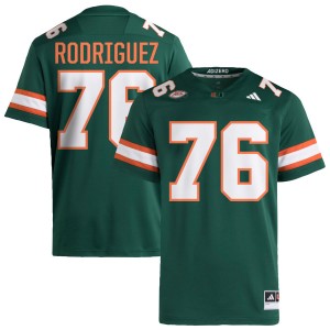Men Ryan Rodriguez Green Miami Hurricanes #76 College Football Embroidery Jerseys 883896-790