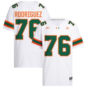 Men Ryan Rodriguez White Miami Hurricanes #76 College Football Official Jersey 139442-427