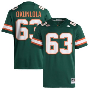 Men Samson Okunlola Green Miami Hurricanes #63 College Football Stitched Jersey 914393-479