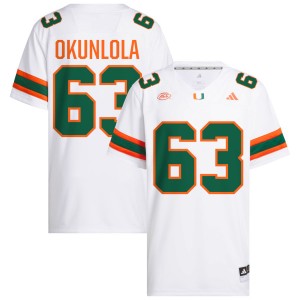 Men Samson Okunlola White Miami Hurricanes #63 College Football Limited Jerseys 847635-225
