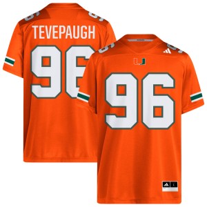 Men Tucker Tevepaugh Orange Miami Hurricanes #96 College Football Alumni Jerseys 873435-283
