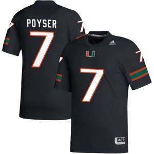 Men Zechariah Poyser Black Miami Hurricanes #7 College Football Alumni Jersey 846129-623