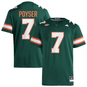 Men Zechariah Poyser Green Miami Hurricanes #7 College Football NCAA Jersey 698145-393