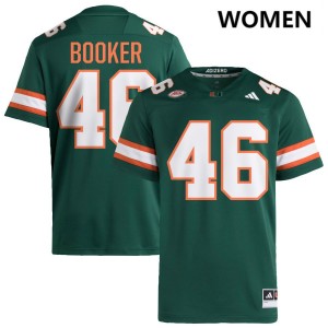 Women Adam Booker Green Miami Hurricanes #46 College Football Player Jersey 357748-312