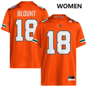 Women Armondo Blount Orange Miami Hurricanes #18 College Football Stitched Jersey 178705-704