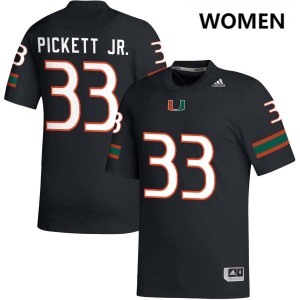 Women Booker Pickett Jr. Black Miami Hurricanes #33 College Football 2025-26 Jerseys 106260-353