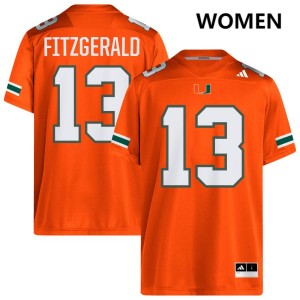 Women Bryce Fitzgerald Orange Miami Hurricanes #13 College Football Stitched Jerseys 621200-650