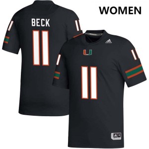 Women Carson Beck Black Miami Hurricanes #11 College Football Stitched Jerseys 151925-270