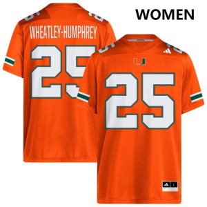Women Chris Wheatley-Humphrey Orange Miami Hurricanes #25 College Football High School Jersey 795406-173