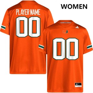 Women Custom Orange Miami Hurricanes #00 College Football Official Jersey 794600-610