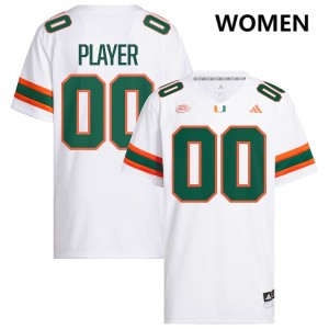 Women Custom White Miami Hurricanes #00 College Football 2025 Jerseys 104181-567