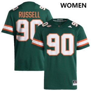 Women Daylen Russell Green Miami Hurricanes #90 College Football 2025 Jerseys 485420-350