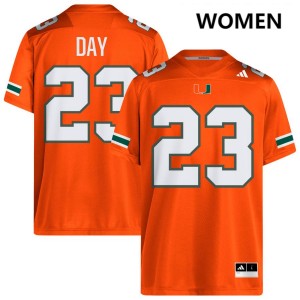Women Dylan Day Orange Miami Hurricanes #23 College Football Alumni Jersey 750426-120