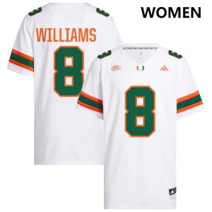 Women Emory Williams White Miami Hurricanes #8 College Football 2025-26 Jerseys 510867-714