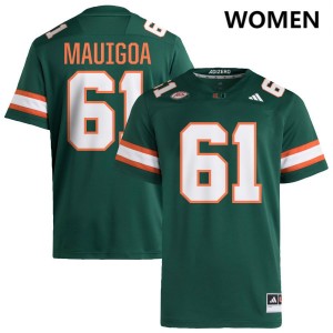 Women Francis Mauigoa Green Miami Hurricanes #61 College Football 2025 Jerseys 814269-932