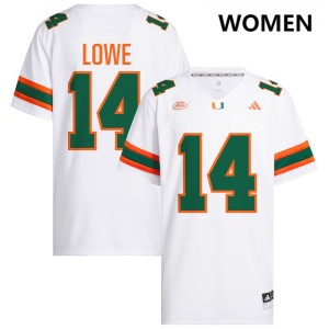 Women Hayden Lowe White Miami Hurricanes #14 College Football Player Jerseys 247011-666