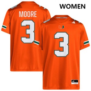 Women Joshua Moore Orange Miami Hurricanes #3 College Football Limited Jerseys 688398-854