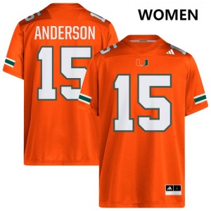 Women Judd Anderson Orange Miami Hurricanes #15 College Football Player Jerseys 507354-978