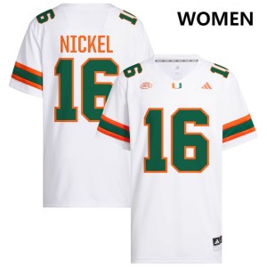 Women Luke Nickel White Miami Hurricanes #16 College Football 2025 Jerseys 649675-316