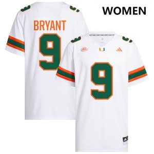 Women Malik Bryant White Miami Hurricanes #9 College Football Limited Jersey 145439-679