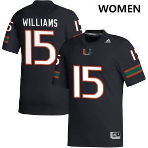 Women Markeith Williams Black Miami Hurricanes #15 College Football University Jersey 529600-402