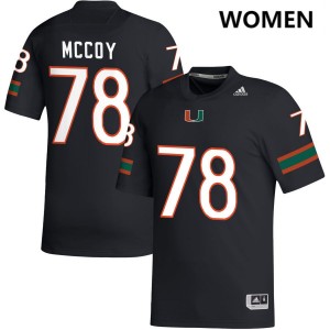 Women Matthew McCoy Black Miami Hurricanes #78 College Football Replica Jersey 116417-689