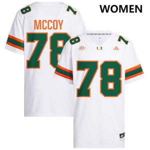 Women Matthew McCoy White Miami Hurricanes #78 College Football Player Jerseys 191949-229