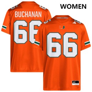 Women Max Buchanan Orange Miami Hurricanes #66 College Football Player Jersey 274332-849