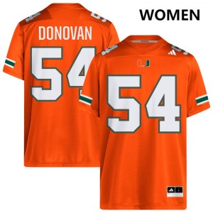 Women Michael Donovan Orange Miami Hurricanes #54 College Football Official Jerseys 783917-176