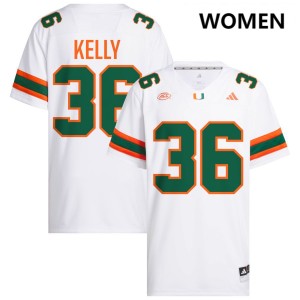 Women Nick Kelly White Miami Hurricanes #36 College Football 2025-26 Jerseys 602379-148