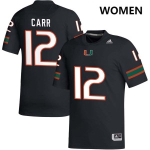 Women Ny Carr Black Miami Hurricanes #12 College Football Alumni Jersey 827340-694