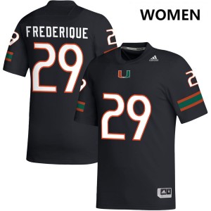 Women OJ Frederique Jr. Black Miami Hurricanes #29 College Football 2025-26 Jerseys 105108-150